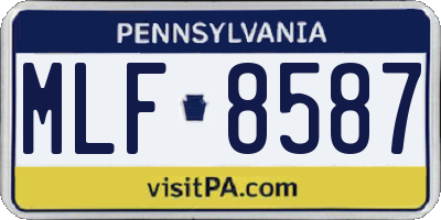 PA license plate MLF8587