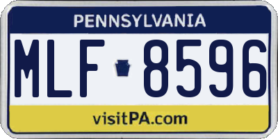 PA license plate MLF8596