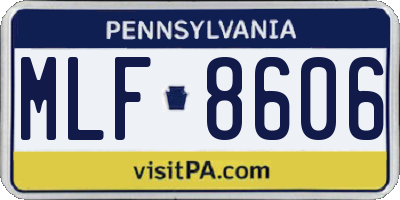 PA license plate MLF8606