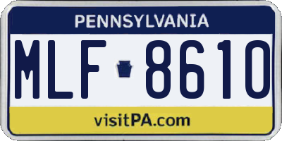 PA license plate MLF8610