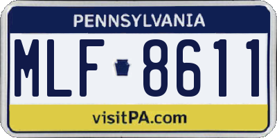 PA license plate MLF8611