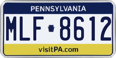 PA license plate MLF8612