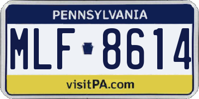 PA license plate MLF8614