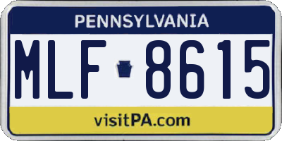 PA license plate MLF8615