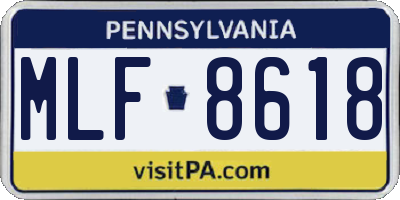 PA license plate MLF8618