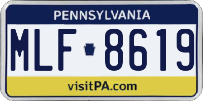 PA license plate MLF8619