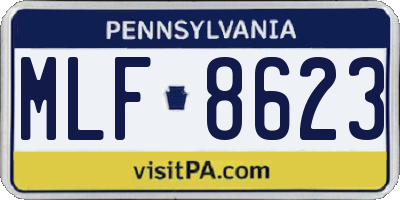 PA license plate MLF8623