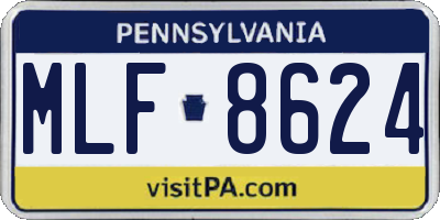 PA license plate MLF8624