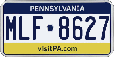 PA license plate MLF8627