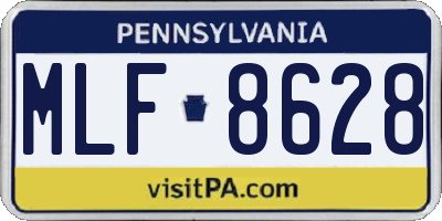 PA license plate MLF8628