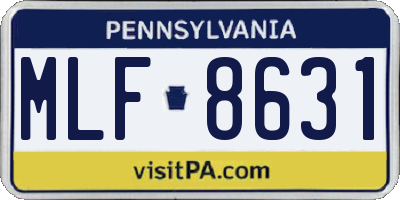 PA license plate MLF8631