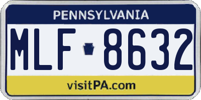 PA license plate MLF8632