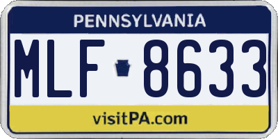 PA license plate MLF8633
