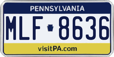 PA license plate MLF8636