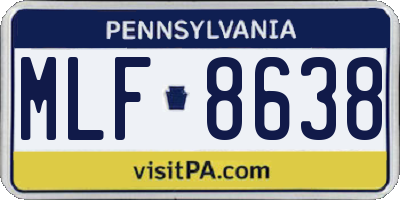 PA license plate MLF8638