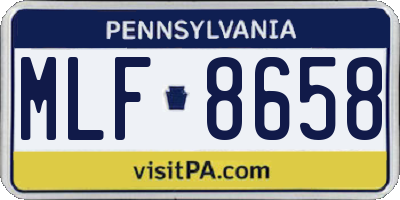 PA license plate MLF8658