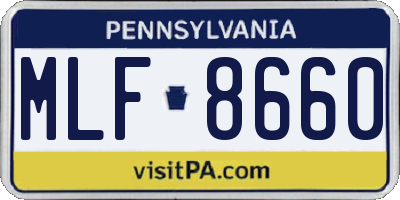 PA license plate MLF8660
