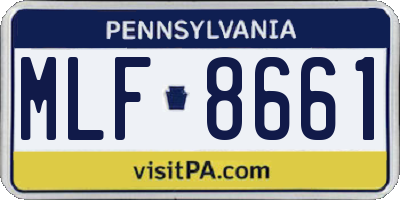 PA license plate MLF8661