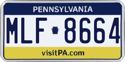 PA license plate MLF8664