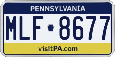 PA license plate MLF8677