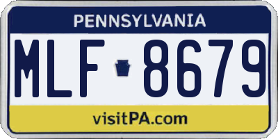 PA license plate MLF8679