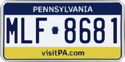 PA license plate MLF8681
