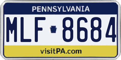PA license plate MLF8684