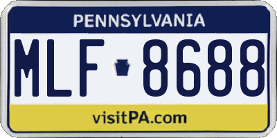 PA license plate MLF8688
