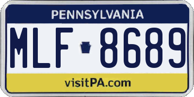 PA license plate MLF8689