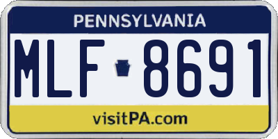 PA license plate MLF8691