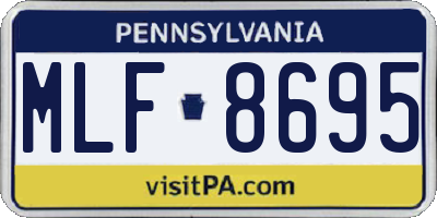 PA license plate MLF8695