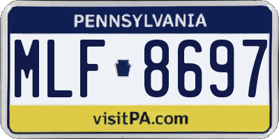 PA license plate MLF8697