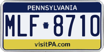 PA license plate MLF8710