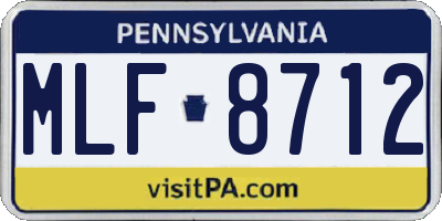 PA license plate MLF8712
