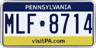 PA license plate MLF8714