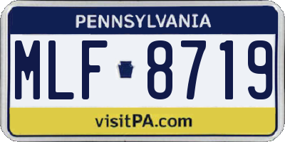 PA license plate MLF8719