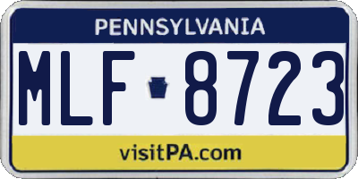 PA license plate MLF8723