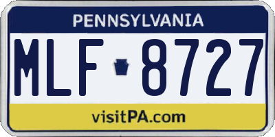 PA license plate MLF8727