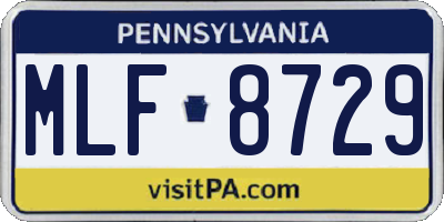 PA license plate MLF8729