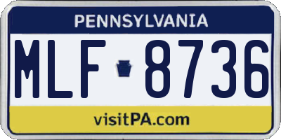 PA license plate MLF8736