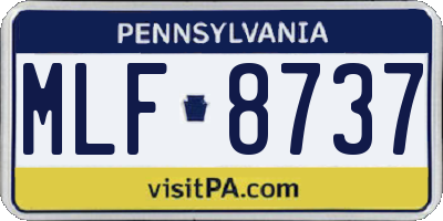 PA license plate MLF8737