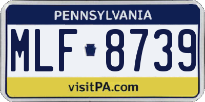 PA license plate MLF8739