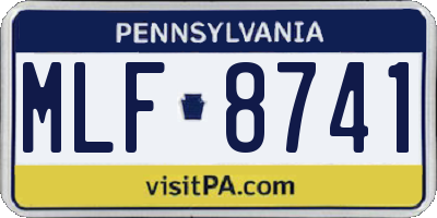 PA license plate MLF8741