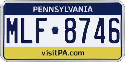 PA license plate MLF8746