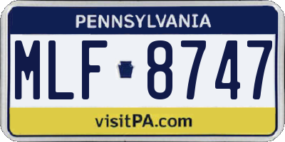PA license plate MLF8747