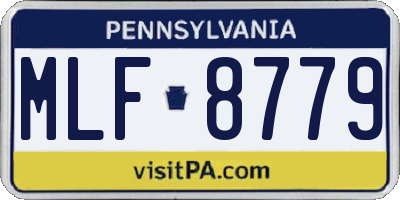 PA license plate MLF8779