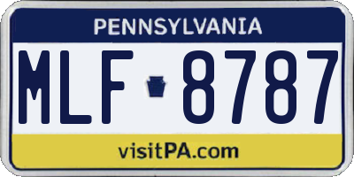 PA license plate MLF8787