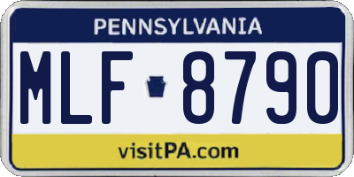 PA license plate MLF8790