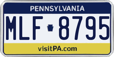PA license plate MLF8795
