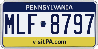 PA license plate MLF8797